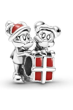 PANDORA Disney Charms ze srebra próby 925 z czerwoną emalią, Myszka Miki, Mini, pudełko prezentowe