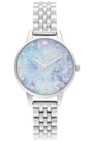 Olivia Burton Analogowy Zegarek Kwarcowy dla Kobiet ze Srebrną Bransoletą ze Stali Nierdzewnej, OB16US43