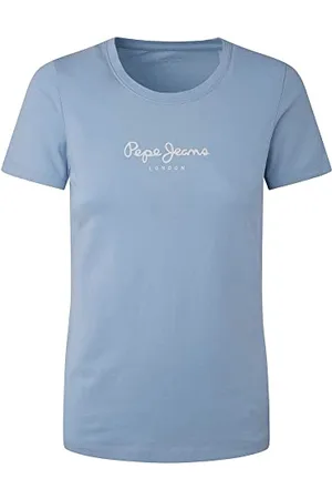 Pepe Jeans Koszulka damska NEW VIRGINIA SS N, niebieska (DAZED BLUE), XXS, , XXS