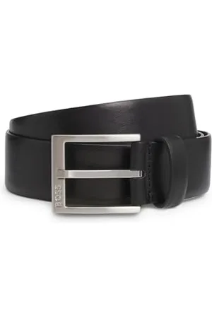 HUGO BOSS Męski skórzany pasek Erron Sz35 ze srebrną klamrą, , 95