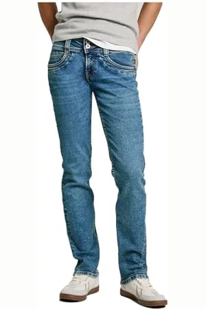 Pepe Jeans Dżinsy damskie SLIM MW ICONIC GEN Jeans, niebieskie (Denim - IA3), 28W/34L, , 28W / 34L