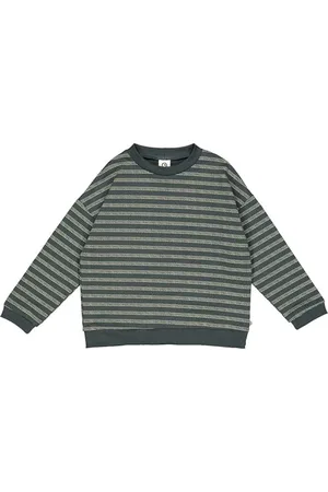 Müsli By Green Cotton Chłopięca bluza w paski T-shirt, Balance Green/Poetry Green, 104