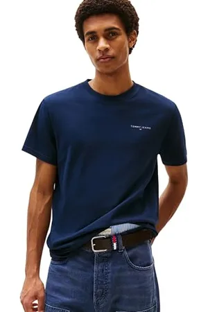 Tommy Hilfiger Męska koszulka z krótkim rękawem Slim Fit Linear Chest, , 3XL