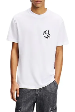 Karl Lagerfeld Reg Monogram Tee, Men, White, T-Shirt, , XL
