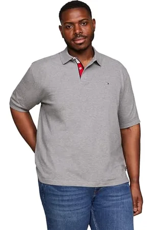 Tommy Hilfiger Męska flaga BT-Flag Under Placket REG Polo-B S/S Polo, średni szary wrzos, XXL, , XXL