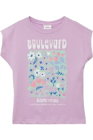 QS by s.Oliver T-shirt z brokatowym nadrukiem w kształcie litery V, , 140