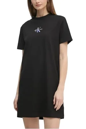 Calvin Klein CK JEANS Damska SUKIENKA MONOLOGO J20J225273, Czarna (Ck Black), L, , L