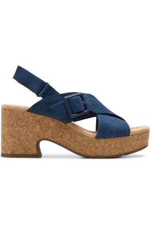 Clarks Premium Damskie sandały Nerisa West, granatowe nubuk, 3 UK, , 36 EU