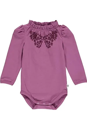 Müsli By Green Cotton Baby Girls Petit Blossom Applique l/s Body Base Layer, , 56, , 56 cm