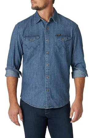 Wrangler Męska kultowa koszula dżinsowa o regularnym kroju, XL