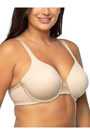 Vanity Fair Womens Full Figure Beauty Back Smoothing Bra, 4-way Stretch Fabric, Lightly Lined Cups Up To H Bra, Underwire - Beige, 42C US