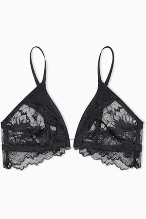 Emporio Armani Damski wieczny koronkowy trójkątny biustonosz czarny S, , S