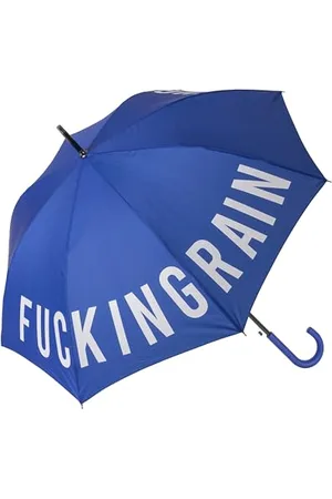 Fisura – Duży parasol "f*cking rain" młodzieżowy niebieski. Automatyczny, wiatroodporny model z przyciskiem. Wygodny uchwyt. Średnica 106 cm. Wytrzymały i stylowy na każdą pogodę.