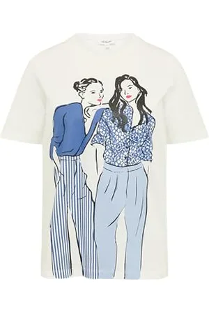 QS by s.Oliver T-shirt bawełniany o luźnym kroju z nadrukiem z przodu, 36, , 36