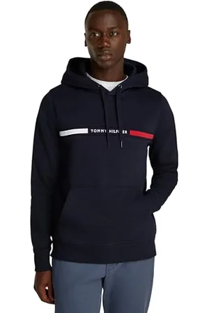 Tommy Hilfiger Męska bluza z kapturem HILFIGER MW0MW37361, niebieski, XXL, , XXL