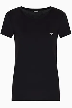 Emporio Armani Woman Essential Studs S/rękaw koszulka z okrągłym dekoltem czarna M, , M