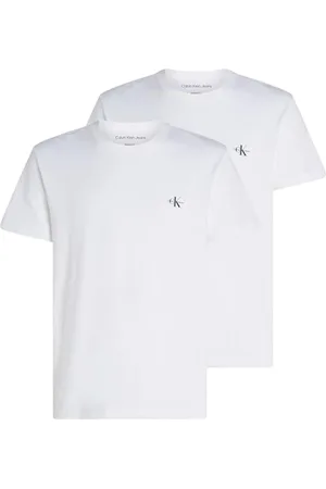 Calvin Klein Jeans Męska koszulka MONOLOGO 2-pak J30J320199, S/S, biały, M, , M