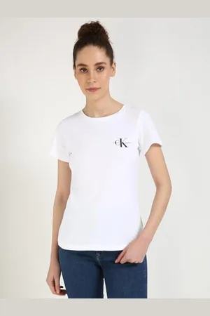 Calvin Klein Jeans Damska koszulka MONOLOGO Slim TEE J20J219734 S/S, brązowa (Aragon/Bright White), M, , M