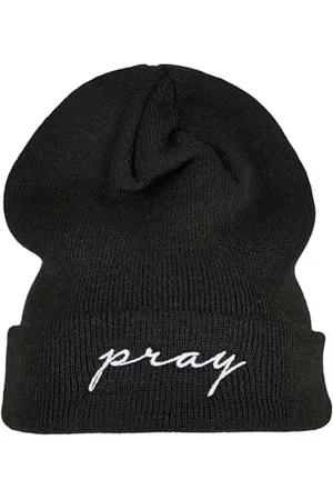 Mister Tee Unisex Pray Embroidery Beanie One Size Black/White, , jeden rozmiar
