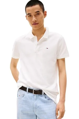 Tommy Hilfiger Męska koszulka polo TJM SLIM PLACKET EXT S/S Polo, biała, XXL, , XXL