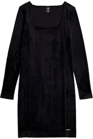 G-Star RAW Damska aksamitna sukienka slim casual, czarna (Dk Black D25040-d422-6484), M, , M