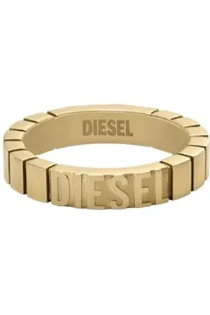 Diesel Font męski pierścionek ze stali nierdzewnej w kolorze złotym DX16137105.5, Stal nierdzewna, Bez kamieni szlachetnych