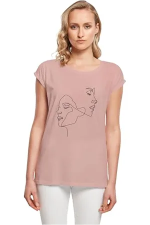 Mister Tee Publikat gmbh Mt10673 - damskie One Line Extended Shoulder Tee T-Shirt, róża o zachodzie słońca, M damska, , M