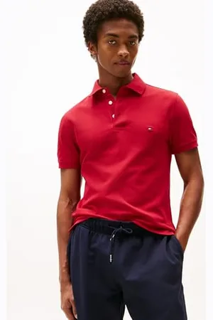 Tommy Hilfiger Męskie polo 1985 Slim MW0MW17771 S/S Polo, czerwone (średnio czerwone), M, , M