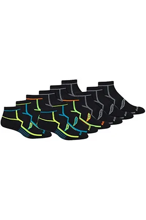 Saucony Męskie skarpety RunDry Bolt Performance Quarter dostępne w rozmiarach L-XL (6, 12 par), Large