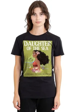 Disney Mandarin creative ltd Damska koszulka Moana Daughter of The Sea Ladies, czarna, XXL, , XXL
