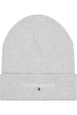 Tommy Hilfiger Męska czapka TJM Linear Logo Beanie AM0AM12896 czapka, szara (srebrno-szara HTR), jeden rozmiar, , Rozmiar uniwersalny
