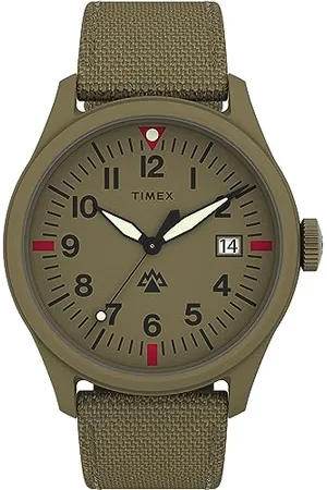 Timex Expedition North zegarek męski 43 mm – jasnobrązowy ekologiczny dwuczęściowy pasek szybkiego zapinania, jasnobrązowa tarcza, koperta w kolorze jasnobrązowym, TW2W23500