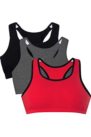 Fruit Of The Loom Damski sportowy biustonosz w stylu tank, czerwony z czarnym/antracytowym/czarnym, rozmiar 36 (DE)