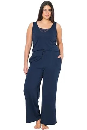 Ulla Popken Damskie duże rozmiary, duże rozmiary, plus size, kombinezon, koronka, dekolt w serek, bez rękawów, , 46-48