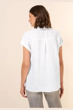 CECIL Linen_Solid Blouse White XS, , XS