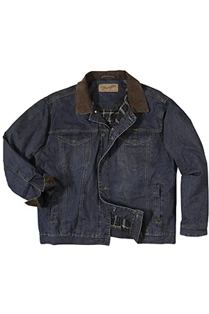 Wrangler Męska kurtka dżinsowa z podszewką z dużego i wysokiego koca, Indygo, XL