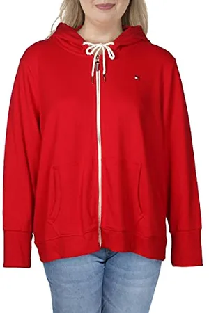 Tommy Hilfiger Damska bluza z kapturem z kontrastowym zamkiem, , M
