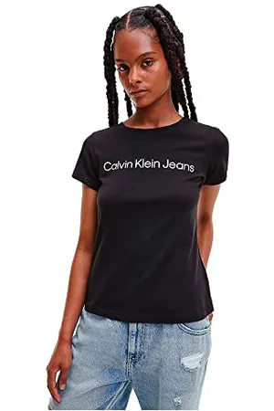Calvin Klein Jeans Damskie koszulki Core Instit Logo Slim Fit S/S, , 3XL duże rozmiary wysoki