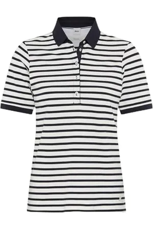 Brax Style Cleo koszulka polo w paski jednokolorowa w jakości Pima Pique, , 42