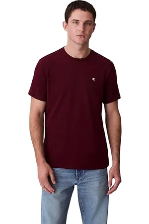 Calvin Klein Jeans Męska koszulka SS Smooth CTTN Solid CREWNK LV040HM265 Tees, czerwona (Deep Rouge), L, , L