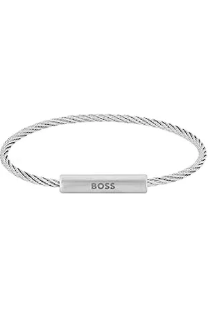HUGO BOSS Biżuteria męska ALEK Collection bransoletka druciana ze stali nierdzewnej, Jeden rozmiar, Stal nierdzewna, Bez kamieni szlachetnych