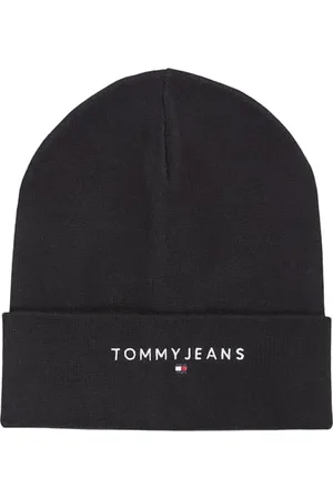 Tommy Hilfiger Męska czapka TJM Linear Logo Beanie AM0AM12896 czapka, czarna (czarna), jeden rozmiar, , Rozmiar uniwersalny