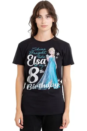 Disney Mandarin creative ltd Frozen Bright Like Elsa 8th Birthday damska koszulka, czarna, XXL, , XXL