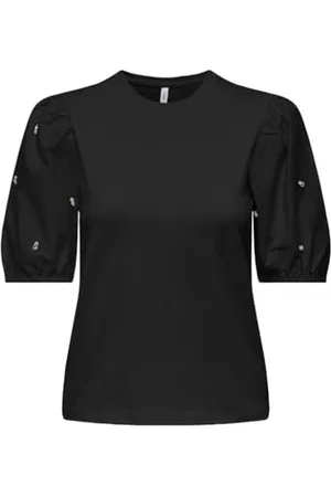ONLY Onlemme Life S/S O-Neck Puff Mix Top JRS, , XS