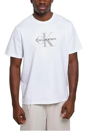 Calvin Klein Jeans Męska koszulka SS Hero Monologo 20s LV04RB862G Graphic Tees, biała (brylantowa biel), XS, , XS