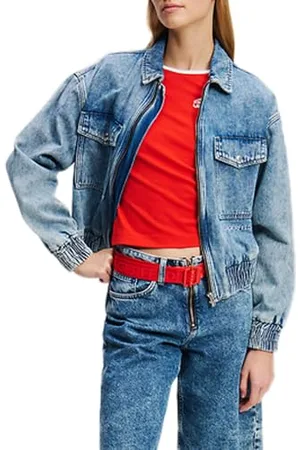 Karl Lagerfeld Denim Bomber Jacket, Light Marble Blue, L, , L