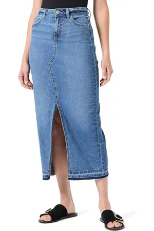 VILA Viray Hw Ancle Denim Skirt MBD, , 38