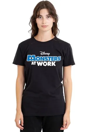 Disney Monsters At Work Logo Dark damska koszulka, czarna, L, , L