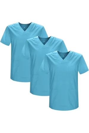 MISEMIYA Opakowanie 3 sztuki - Unisex płaszcz sanitarny mundury sanitarne mundury sanitarne Medicos Uniform - XL, cyjan, , XL