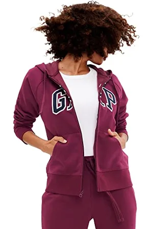 GAP Damska bluza zapinana na zamek błyskawiczny z kapturem i logo, XS